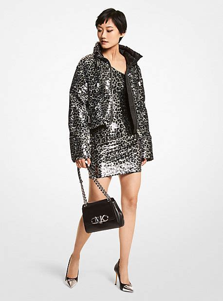 michael kors leopard coat|michael kors sequin jacket.